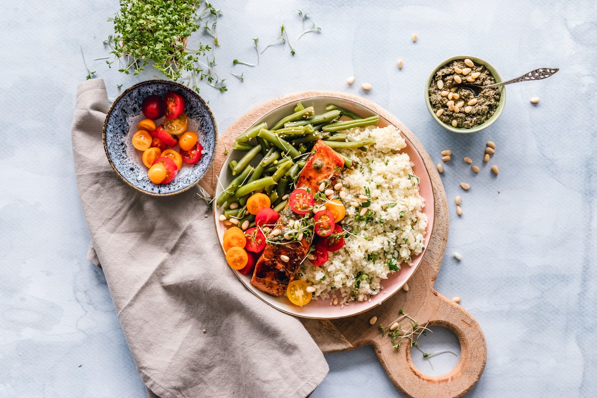 Colourful roasted vegetable and grain bowl, a hearty weeknight main dish